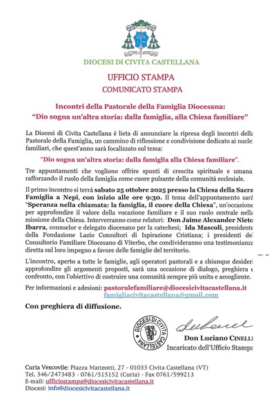 Ufficio Stampa - Incontri della Pastorale della Famiglia Diocesana